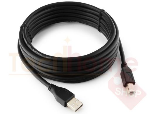 Кабель USB 2.0 Pro Cablexpert CCP-USB2-AMBM-15, AM/BM, 4.5м, экран, черный, пакет CCP-USB2-AMBM-15