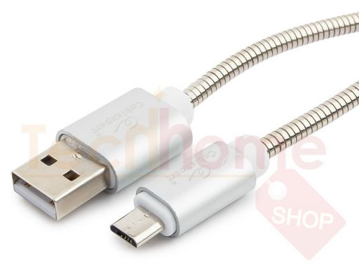 Кабель микро USB (AM/microBM)  1.8 м Cablexpert CC-G-mUSB02S-1.8M, USB 2.0, серия Gold, серебро