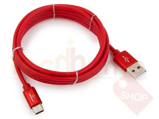 Шнур USB / Type-C Cablexpert CC-S-USBC01R-1.8M, AM/Type-C,серия Silver,длина 1.8м,красный,блистер,2,