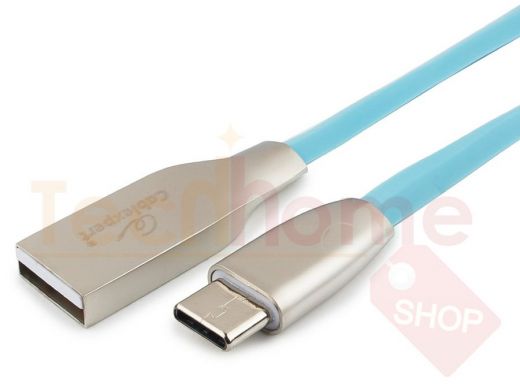 Шнур USB / Type-C Cablexpert CC-G-USBC01Bl-1M, AM/Type-C, серия Gold, длина 1м, синий, блистер