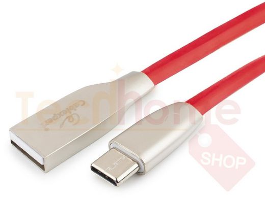 Шнур USB / Type-C Cablexpert CC-G-USBC01R-1.8M, AM/Type-C, серия Gold, длина 1.8м, красный, блистер