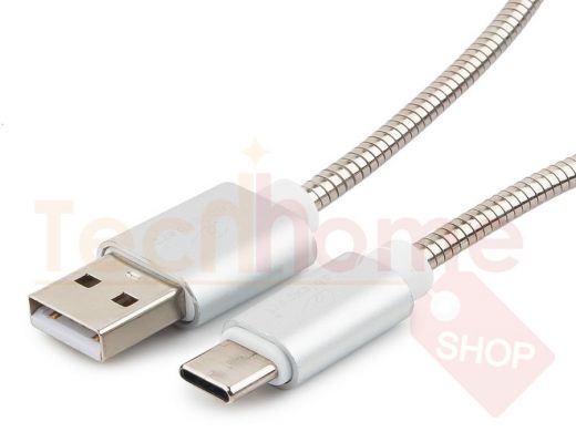 Шнур USB / Type-C Cablexpert CC-G-USBC02S-1.8M,AM/Type-C,серия Gold, длина 1.8м,серебро,блистер, 2,0