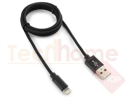Шнур USB / Lightning (iPhone) Cablexpert CC-ApUSB2bk1m ейлоновая оплетка