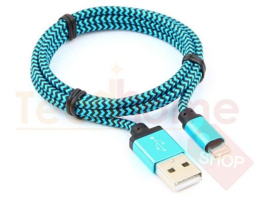 Шнур USB / Lightning (iPhone) Cablexpert CC-ApUSB2bl1m нейлоновая оплетка