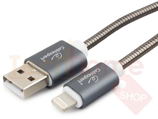 Шнур USB / Lightning (iPhone) Cablexpert CC-G-APUSB02Gy-0.5M титан