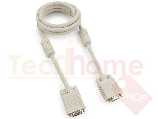 Кабель удлинитель VGA Premium Cablexpert CC-PPVGAX-6, 15M/15F, 1.8м, тройной экран, феррит.кольца, п