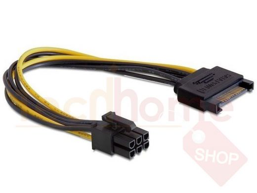 Разветвитель питания Cablexpert CC-PSU-SATA, SATA->PCI-Express 6pin, для подключения в/к PCI-Е (6pin