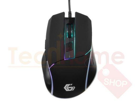 Мышь проводная GEMBIRD MG-500, игровая,USB, 5 кнопок+колесо-кнопка,подсветка, черная,1600 DPI