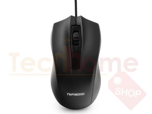 Мышь проводная Гарнизон GM-115, USB, чип- Х, черный, 800 DPI, 2кн.+колесо-кнопка