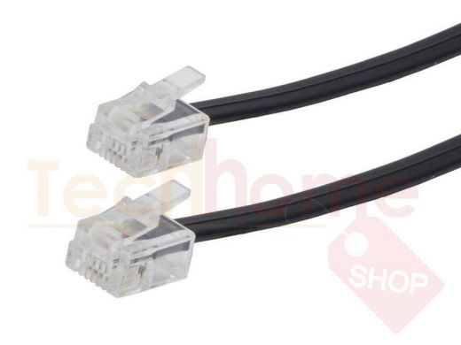 Телефонный удлинитель евро  3м  чёрный TC6P4C-3M-BK