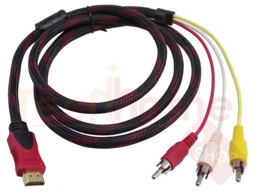 Шнур HDMI (штекер) / 3xRCA (штекера) длина 1,5метра