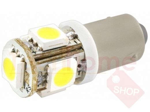 Лампа LED 12V для АВТО (цоколь BA9S) белая (5 LED, 5050)