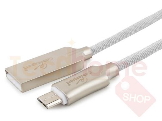 Кабель микро USB (AM/microBM)  1.8 м Cablexpert CC-P-mUSB02W  USB 2.0, серия Platinum, белый