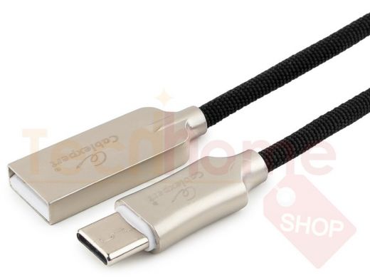 Шнур USB / Type-C Cablexpert CC-P-USBC02Bk-1M, AM/Type-C, серия Platinum, длина 1м, черный