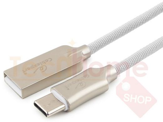 Шнур USB / Type-C Cablexpert CC-P-USBC02W-1.8M, AM/Type-C, серия Platinum, длина 1.8м, белый