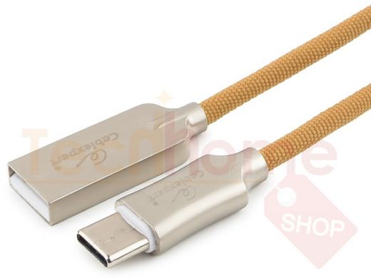 Шнур USB / Type-C Cablexpert CC-P-USBC02Gd-1.8M, AM/Type-C, серия Platinum, длина 1.8м, золотой