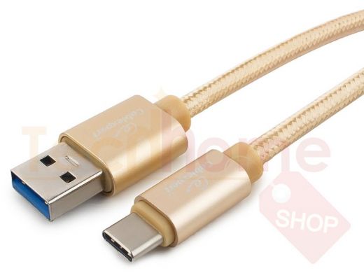 Шнур USB / Type-C Cablexpert CC-P-USBC03Gd-1.8M, AM/Type-C,серия Platinum,длина 1.8м,золотой,3,0