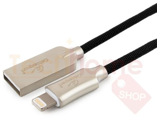 Шнур USB / Lightning (iPhone) Cablexpert CC-P-APUSB02Bk-1M, MFI, AM/Lightning,Platinum,1м, черн