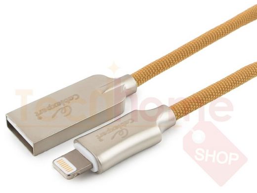 Шнур USB / Lightning (iPhone) Cablexpert CC-P-APUSB02Gd-1M, MFI, AM, серия Platinum, длина 1м, золо