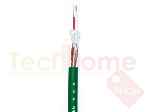 Микрофонный кабель, 2-жилы d=6мм (1.13mm2), зелёный.100 м