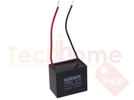 Конденсаторы пусковые    15,0mf x 450 VAC +-5%/50Hz(60Hz)CBB-61 гибкие