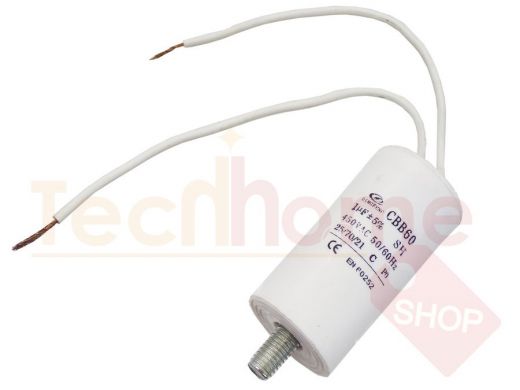 Конденсаторы пусковые     1,0mf x 450 VAC  CBB-60L гибкие/болт  +-5%/50Hz(60Hz)
