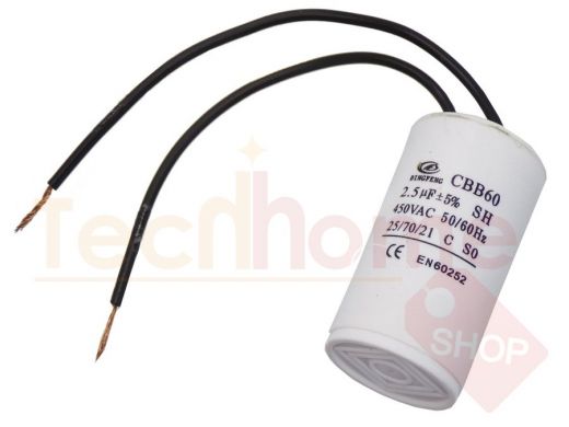 Конденсаторы пусковые     2,5mf x 450 VAC  CBB-60 гибкие  +-5%/50Hz(60Hz)