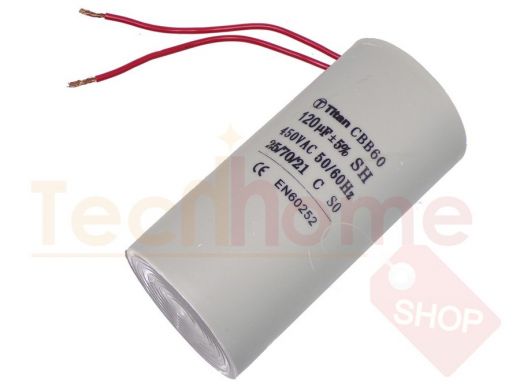 Конденсаторы пусковые   120mf x 450 VAC +-5%/50Hz(60Hz)CBB-60 гибкие