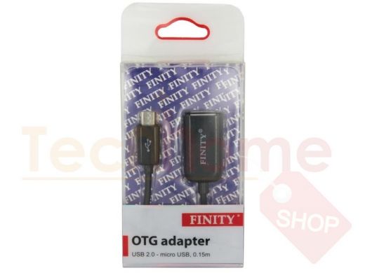 Переходник OTG Finity, USB (f) - микро USB, 0.15м, круглый, цвет: чёрный