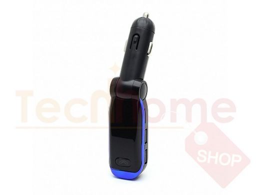 FM модулятор 067, micro SD, USB, пульт, чёрно-синий