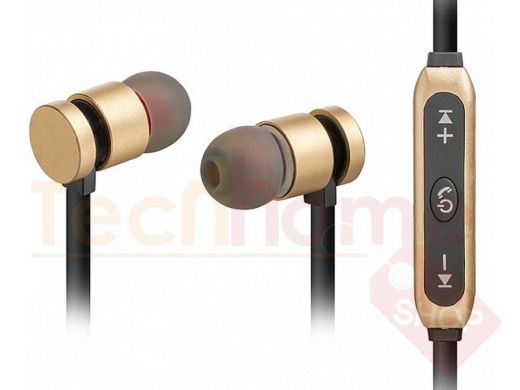 Bluetooth наушники с микрофоном (гарнитура)  Walker, WBT-11, Bluetooth, внутриканальная, золотая
