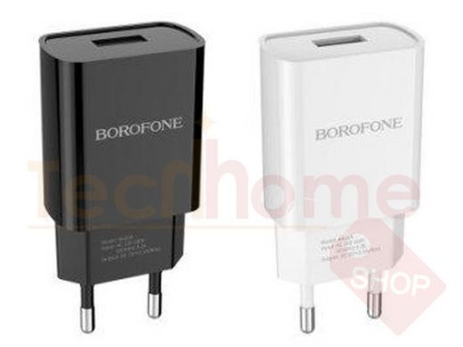 .Зарядное устройство с 1USB  BOROFONE  BA20A, на 1USB (2,1A), чёрный