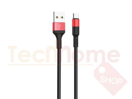 Кабель микро USB (AM/microBM)  HOCO X26 Premium   (100см), чёрно-красный