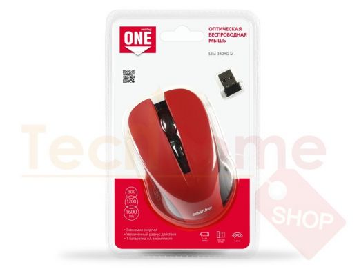 Мышь беспроводная Smartbuy ONE 340AG бордовая (SBM-340AG-M) / 40