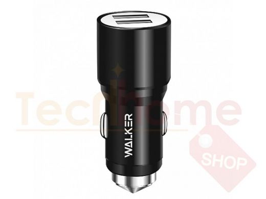 Автомобильный адаптер Walker, WCR-21, на 2USB (2.1А), чёрный