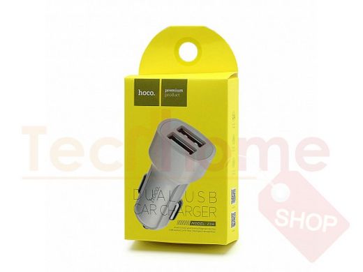 Автомобильный адаптер HOCO Z2A, 1USB, (2,4А), белый