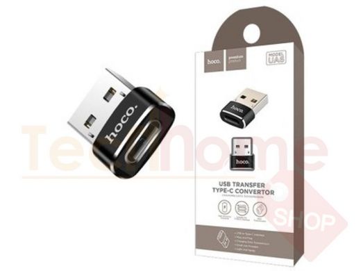 Переходник, Type-C  на USB, Hoco UA6, чёрный