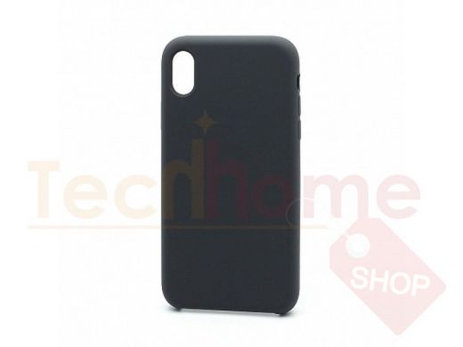 Чехол iPhone XR, Silicone Case, покрытие Soft touch, без лого, 015, графитовый