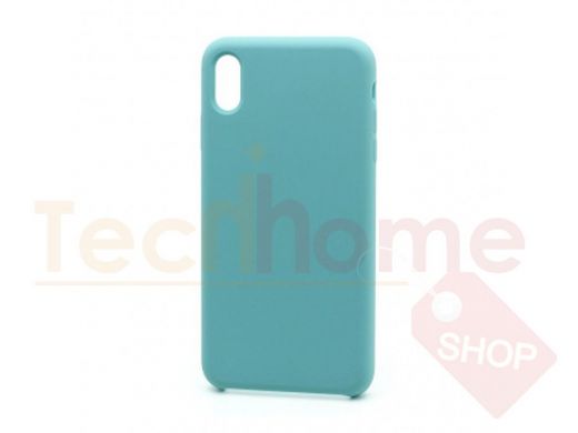 Чехол iPhone XS Max, Silicone Case, покрытие Soft touch, без лого, 021, голубой