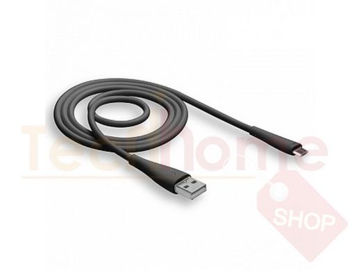 Кабель микро USB (AM/microBM)  Walker C305, круглый, чёрный