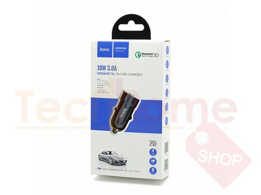 Автомобильный адаптер HOCO Z32 (3А) стандарт QC3.0, серый