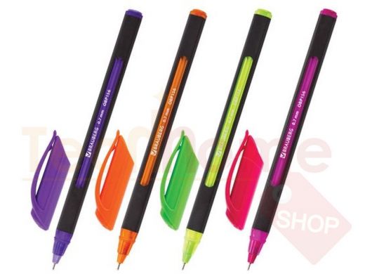 Ручка шариковая масляная BRAUBERG Extra Glide Soft Color, СИНЯЯ, 0,7мм, линия 0,35мм