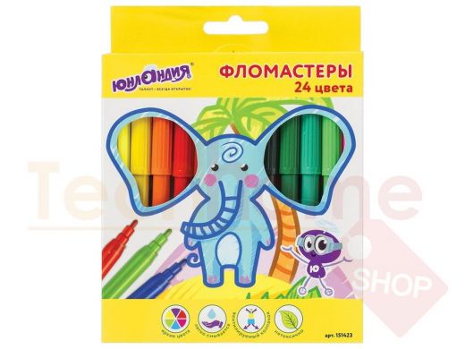 Фломастеры ЮНЛАНДИЯ 24 цвета, 
