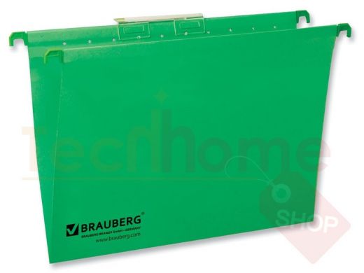 Подвесные папки А4 (350х245мм), до 80л, КОМПЛЕКТ 10 шт, зеленые, картон, BRAUBERG(Италия)