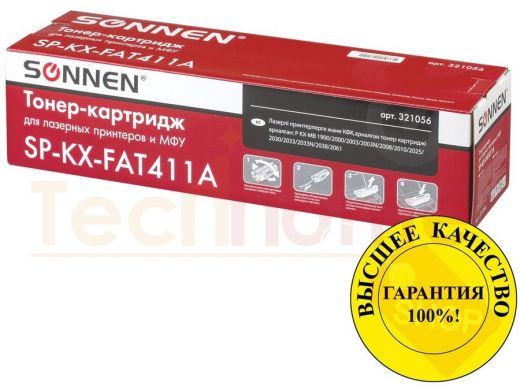 Тонер-картридж SONNEN (SP-KXFAT411A) для PANASONIC KX-MB1900/2000/2020/2030, рес. 2000 стр.