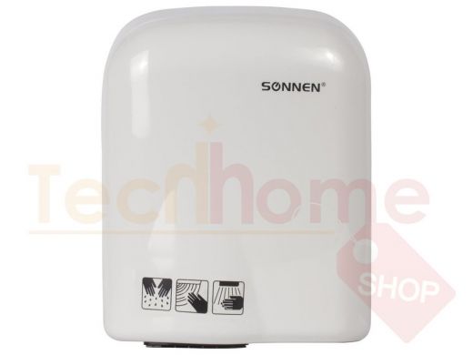 Сушилка для рук SONNEN HD-165, 1650 Вт, пластиковый корпус, белая