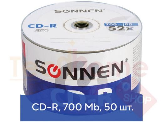 Диски CD-R SONNEN 700Mb 52x Bulk КОМПЛЕКТ 50шт
