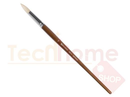Кисть художественная профессиональная BRAUBERG ART CLASSIC, щетина, круглая, № 14, длинная ручка