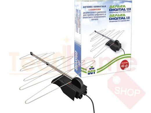 Антенна Дельта К131А.03.01 DIGITAL комнатная DVB-T2 активная с усилителем и блоком на 5 Вольт