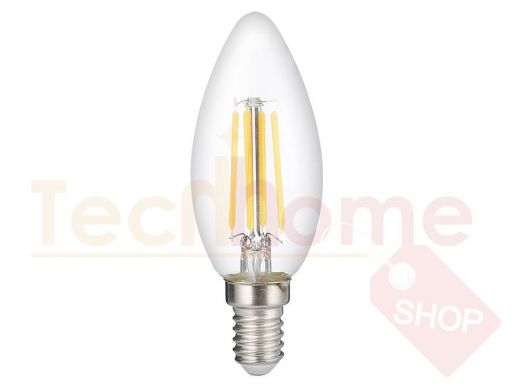 Лампа JazzWay PLED OMNI C35  8W=80W 3000K CL 760Lm E14 230/50 стекло,  нитевый излучатель, угол изл: